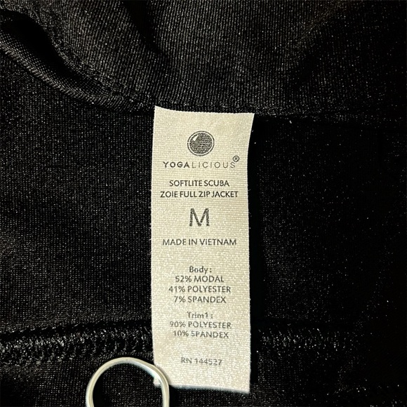 Yogalicious SOFTLITE Modal Full Zip Jacket Women's Black Sz M with Pockets EUC - Picture 8 of 9